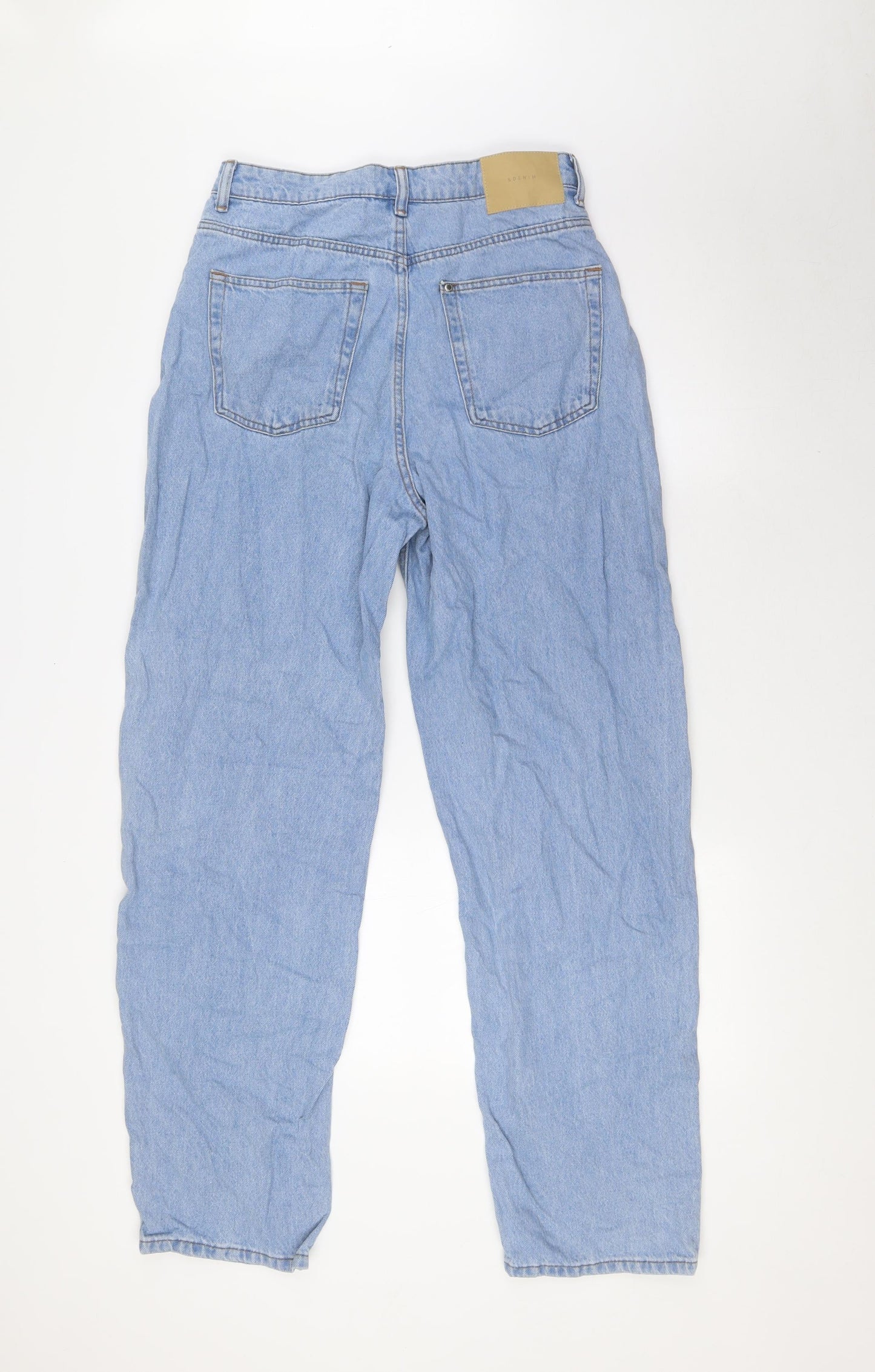 &Denim Womens Blue Cotton Mom Jeans Size 10 L32 in Regular Button