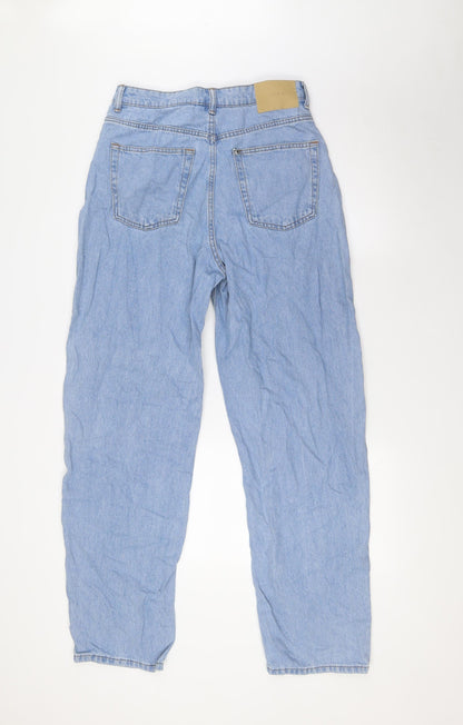 &Denim Womens Blue Cotton Mom Jeans Size 10 L32 in Regular Button