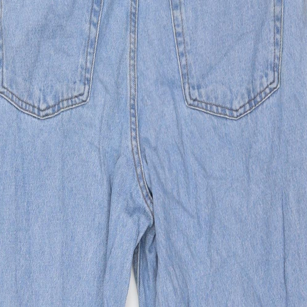 &Denim Womens Blue Cotton Mom Jeans Size 10 L32 in Regular Button