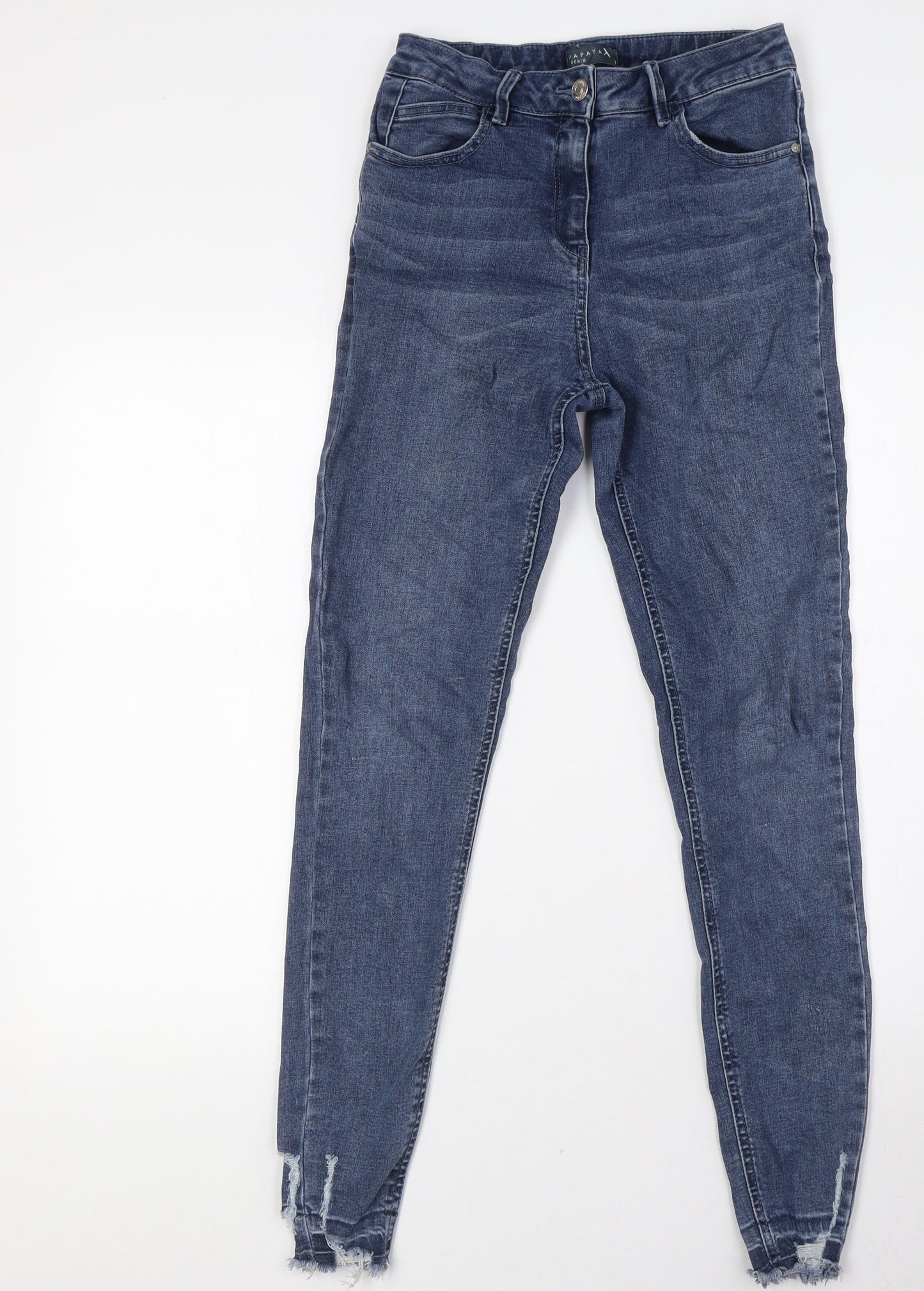 Womens UK Size 8 Papaya Regular Fit Skinny Blue Jeans