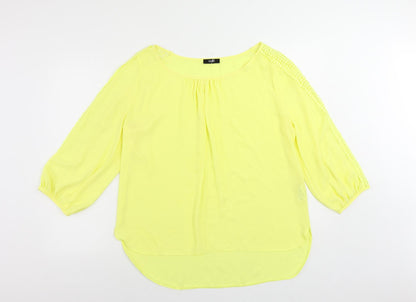 Womens UK Size M Wallis Yellow Basic Blouse
