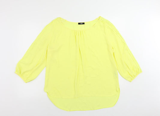 Womens UK Size M Wallis Yellow Basic Blouse