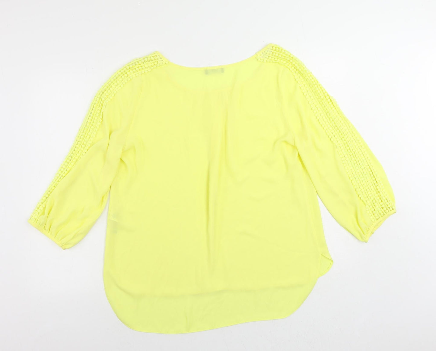 Womens UK Size M Wallis Yellow Basic Blouse