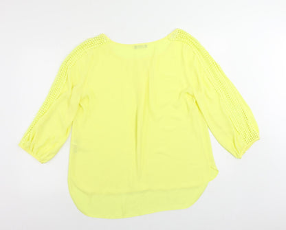 Womens UK Size M Wallis Yellow Basic Blouse