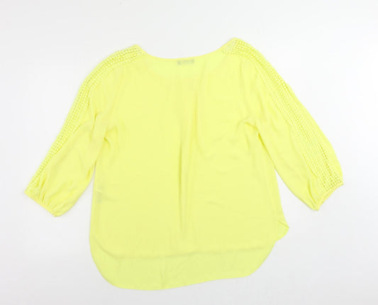 Womens UK Size M Wallis Yellow Basic Blouse