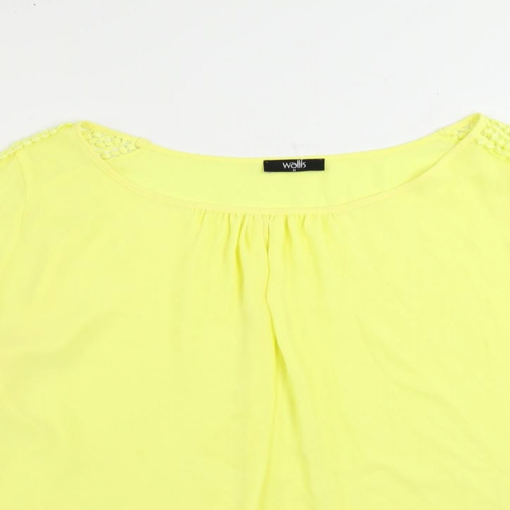 Womens UK Size M Wallis Yellow Basic Blouse