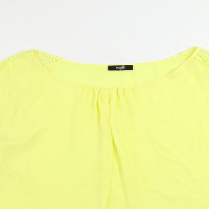 Womens UK Size M Wallis Yellow Basic Blouse