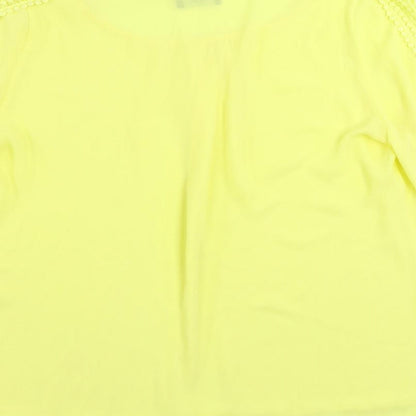 Womens UK Size M Wallis Yellow Basic Blouse