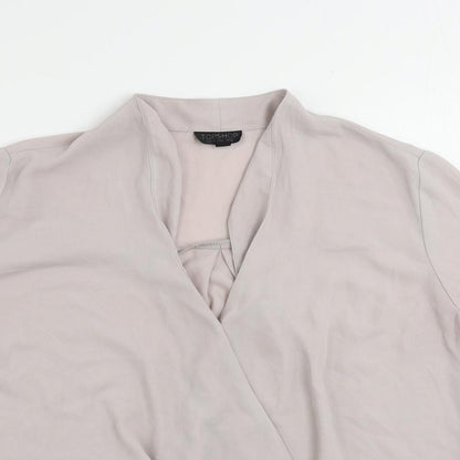 Womens UK Size 10 Topshop Pink Basic Blouse