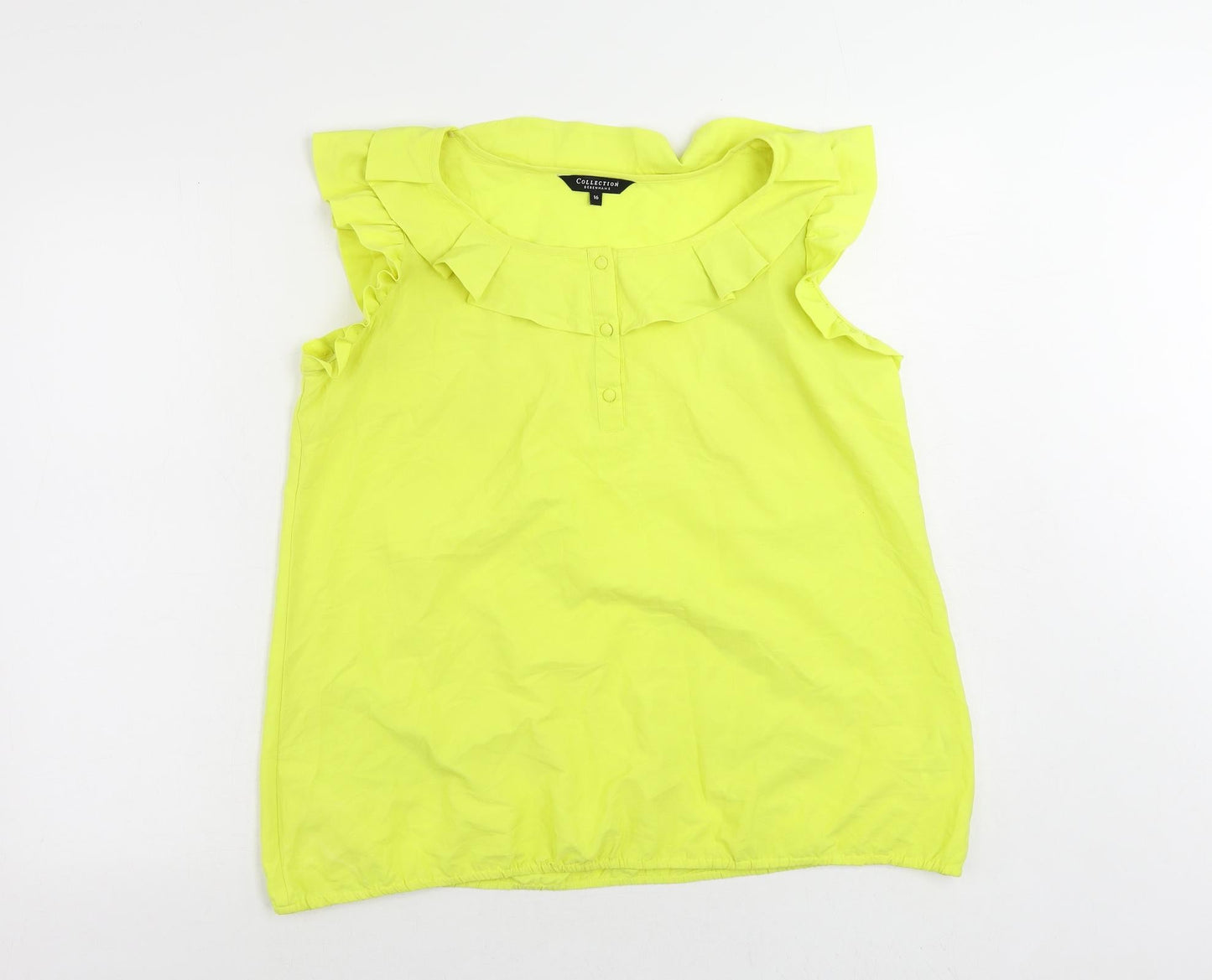 Womens UK Size 16 Debenhams Yellow Basic Blouse