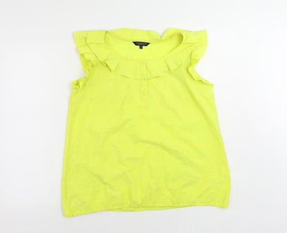 Womens UK Size 16 Debenhams Yellow Basic Blouse