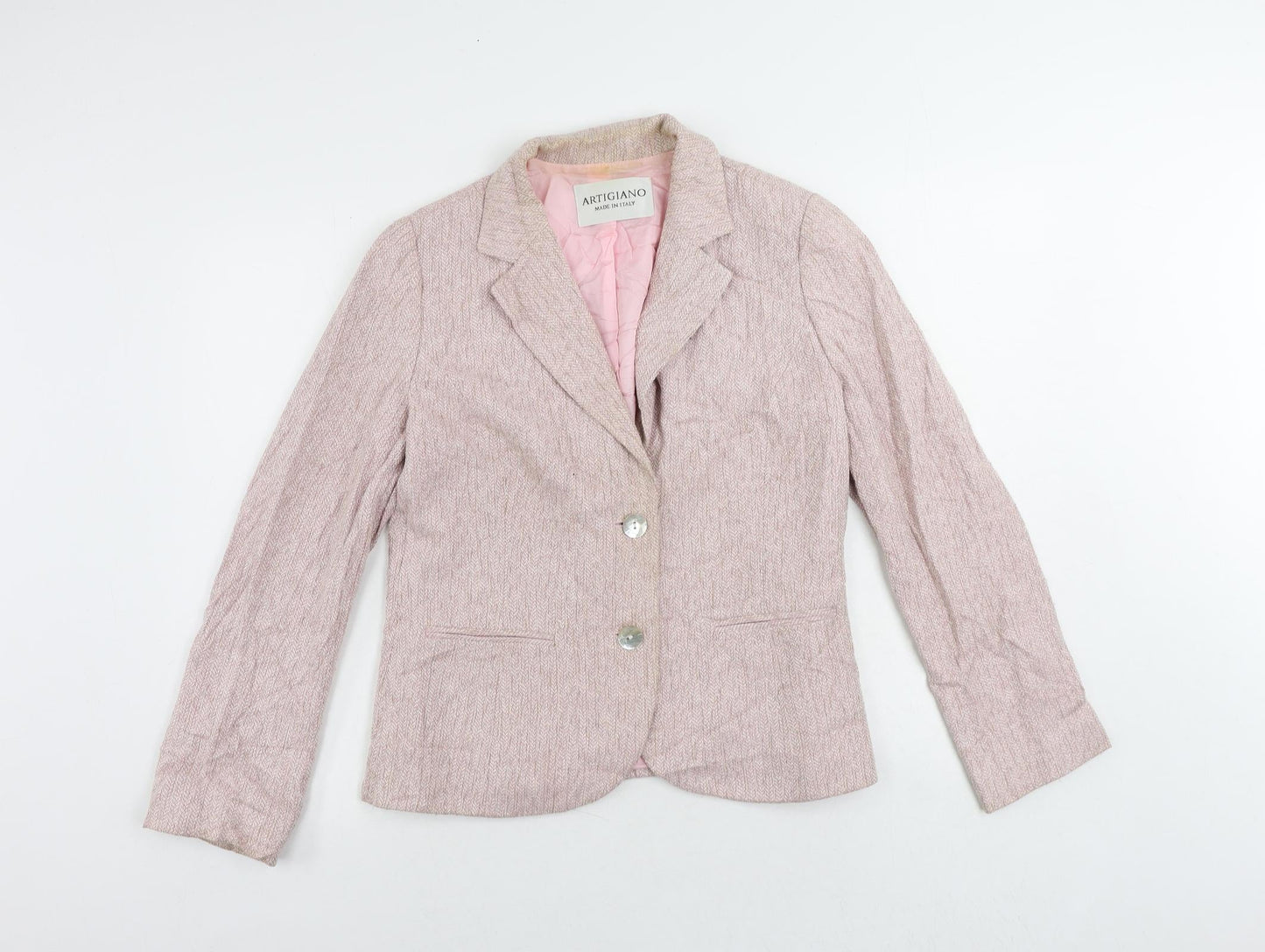 Womens UK Size 12 Artigiano Pink Jacket