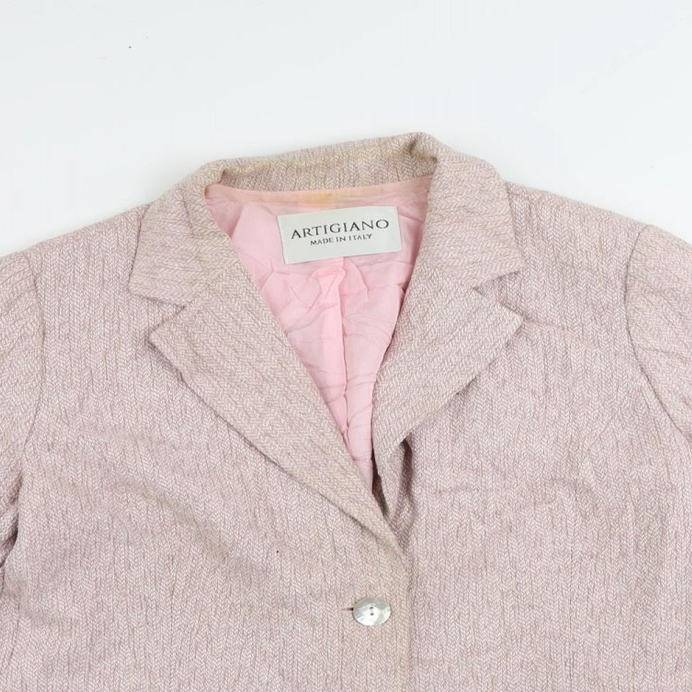 Womens UK Size 12 Artigiano Pink Jacket