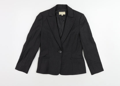G2000 Womens Grey Striped Jacket Blazer Size XS Button