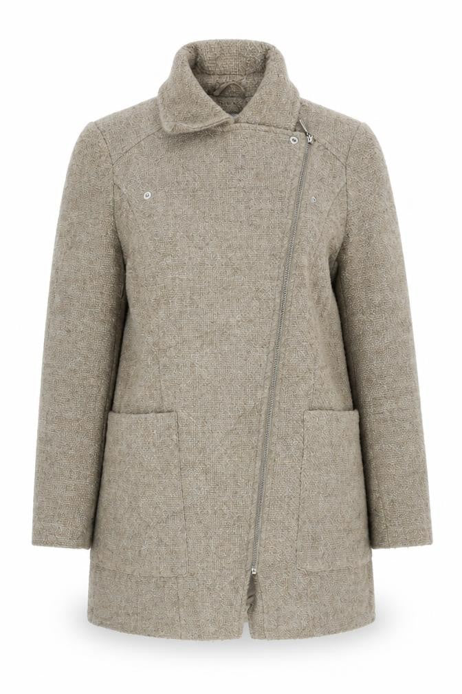 Womens UK Size 14 Marks and Spencer Beige Biker Coat