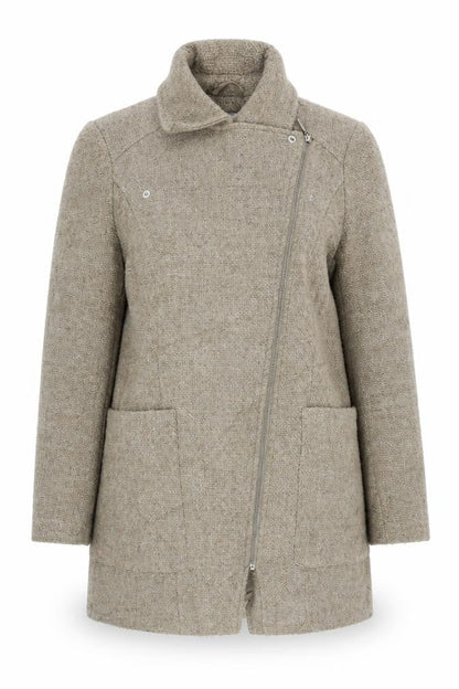 Womens UK Size 14 Marks and Spencer Beige Biker Coat