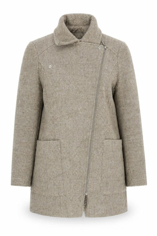 Womens UK Size 14 Marks and Spencer Beige Biker Coat