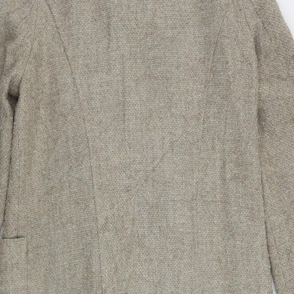 Womens UK Size 14 Marks and Spencer Beige Biker Coat