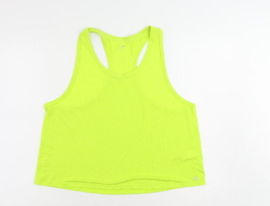 GOODMOVE Womens Green Polyester Pullover Tank Size 18 Scoop Neck Pullover - Gym Running Yoga Workout