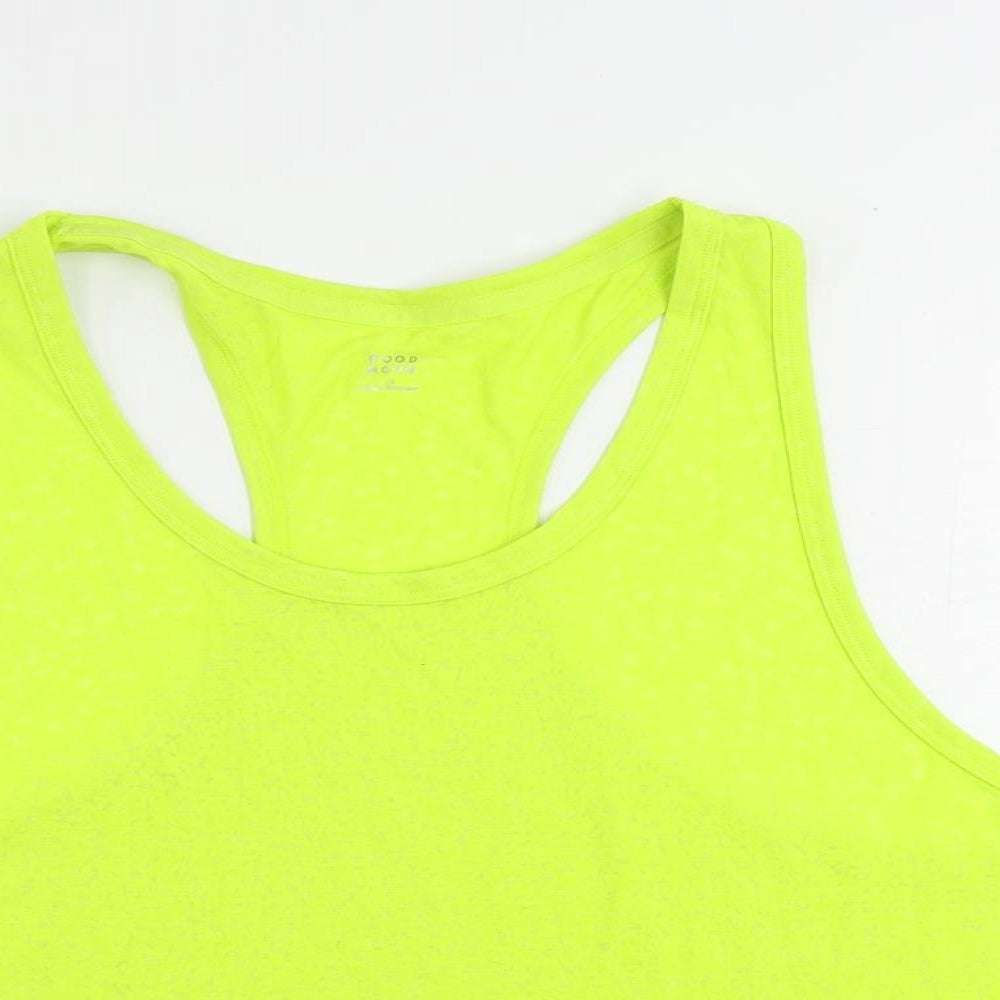 GOODMOVE Womens Green Polyester Pullover Tank Size 18 Scoop Neck Pullover - Gym Running Yoga Workout