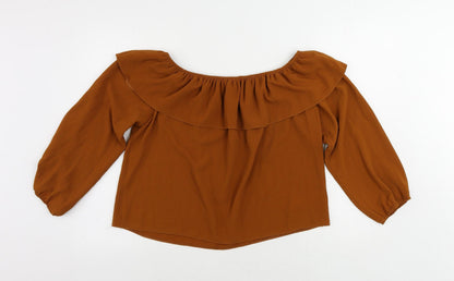 Womens UK Size 16 New Look Brown Basic Blouse