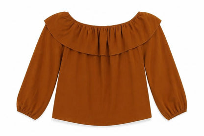 Womens UK Size 16 New Look Brown Basic Blouse