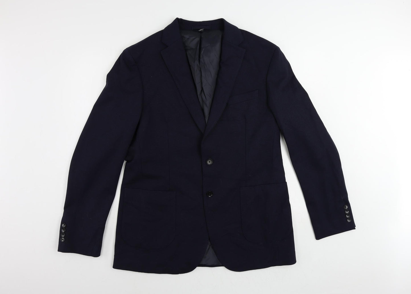 Marks and Spencer Mens Blue Polyamide Jacket Suit Jacket Size 42 Regular