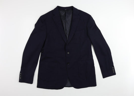 Marks and Spencer Mens Blue Polyamide Jacket Suit Jacket Size 42 Regular