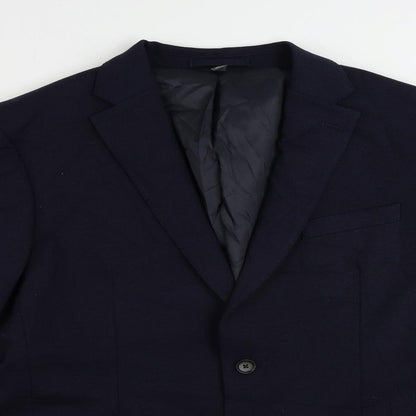 Marks and Spencer Mens Blue Polyamide Jacket Suit Jacket Size 42 Regular