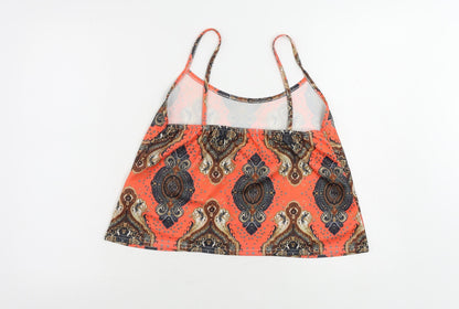 Boohoo Womens Red Paisley Polyester Camisole Tank Size 12 Scoop Neck