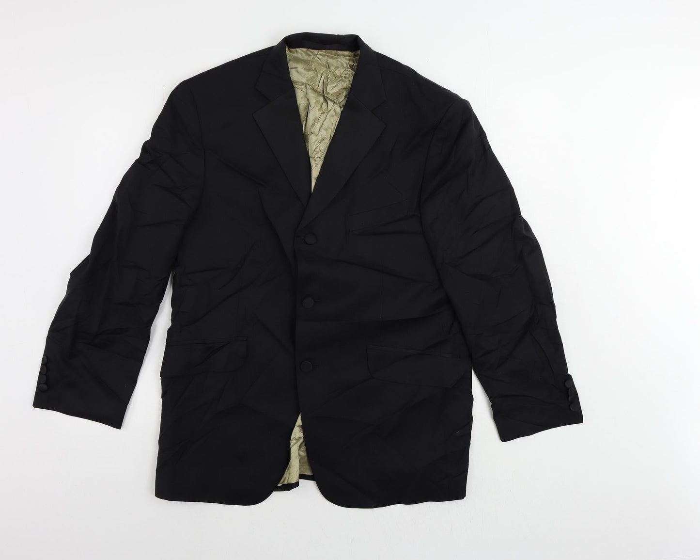 Mens UK Size 40 Marks and Spencer Regular Black Suit Tuxedo