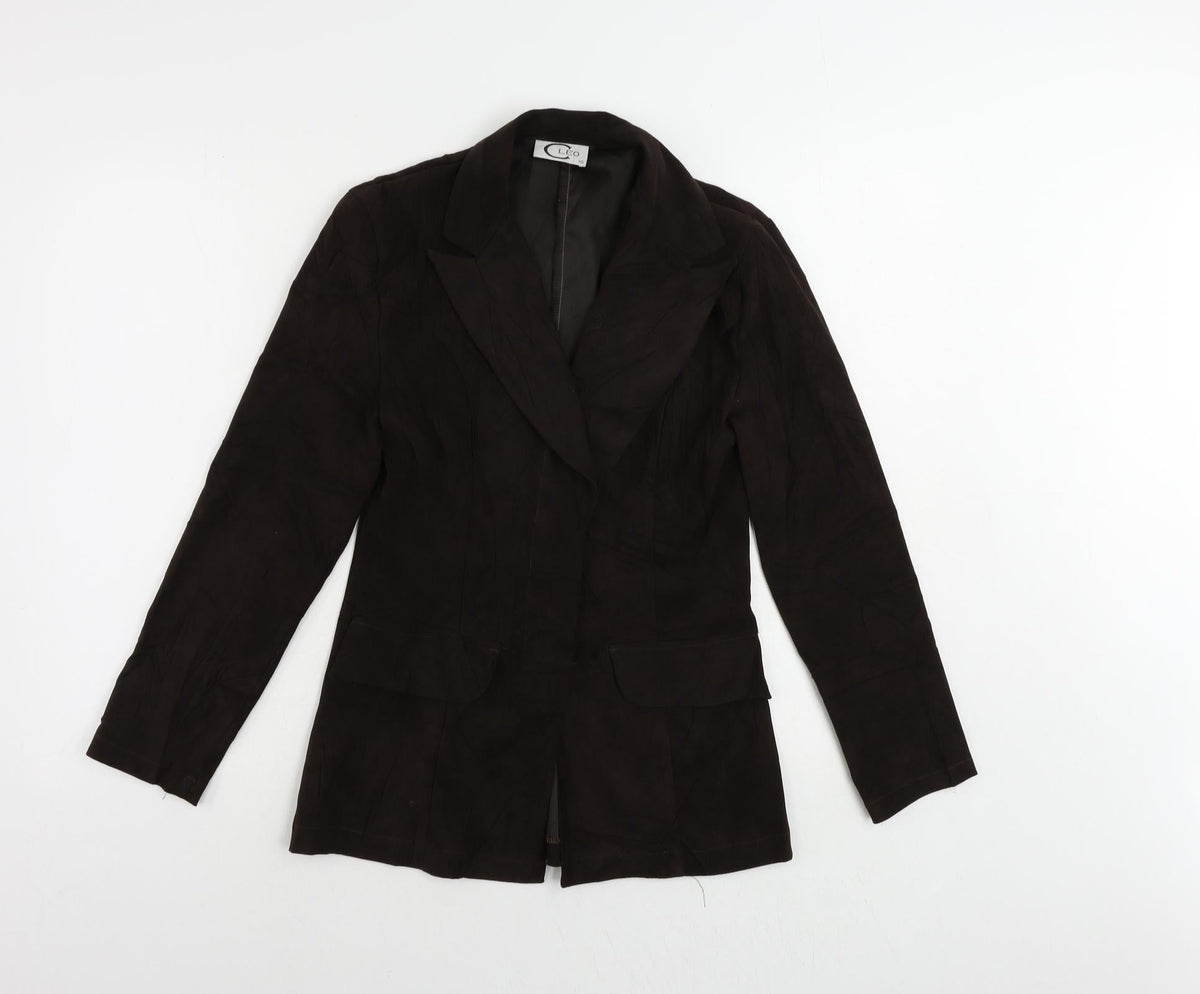 Cleo Womens Brown Jacket Blazer Size 10 Button - Vintage