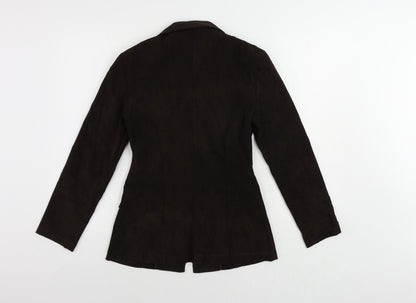 Cleo Womens Brown Jacket Blazer Size 10 Button - Vintage