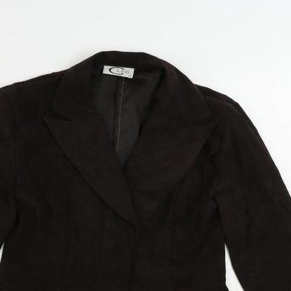 Cleo Womens Brown Jacket Blazer Size 10 Button - Vintage