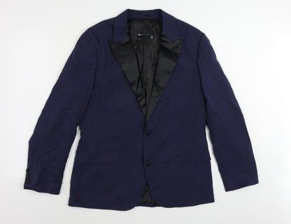 ASOS Mens Blue Polyester Tuxedo Suit Jacket Size 42 Regular