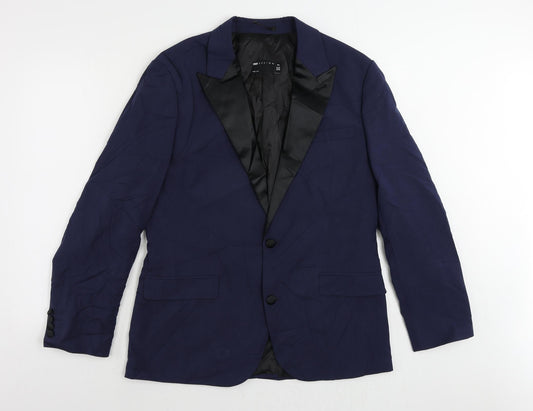 ASOS Mens Blue Polyester Tuxedo Suit Jacket Size 42 Regular