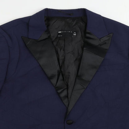 ASOS Mens Blue Polyester Tuxedo Suit Jacket Size 42 Regular