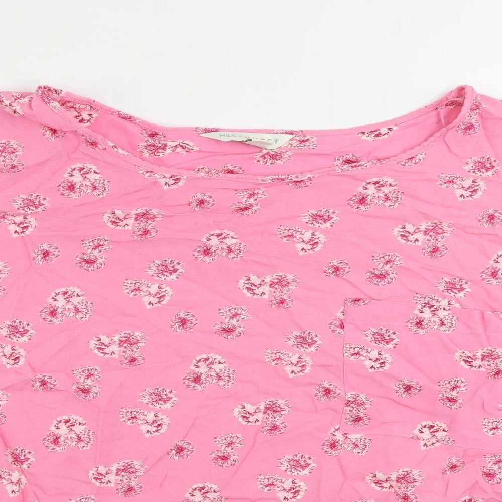 Womens UK Size 12 Marks and Spencer Pink Basic Blouse