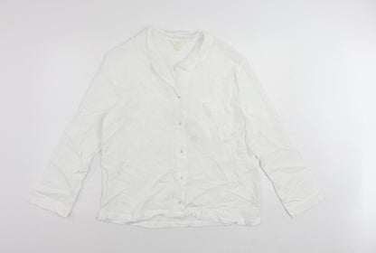 Womens UK Size 14 Marks and Spencer White Basic Button-Up
