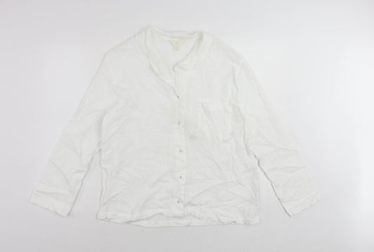 Womens UK Size 14 Marks and Spencer White Basic Button-Up