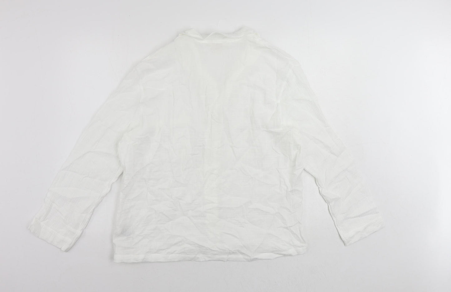 Womens UK Size 14 Marks and Spencer White Basic Button-Up