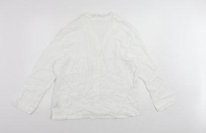 Womens UK Size 14 Marks and Spencer White Basic Button-Up