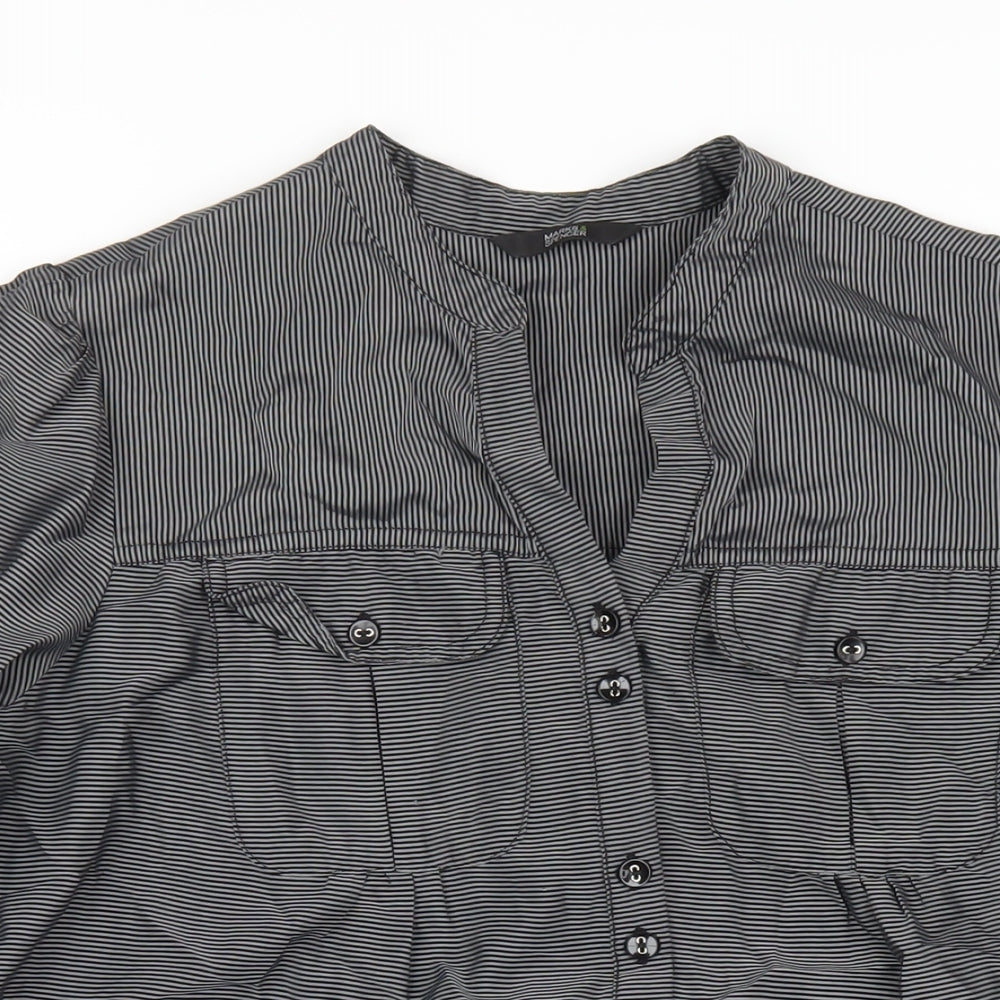 Womens UK Size 14 Marks and Spencer Grey Basic Button-Up