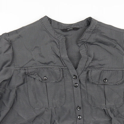 Womens UK Size 14 Marks and Spencer Grey Basic Button-Up