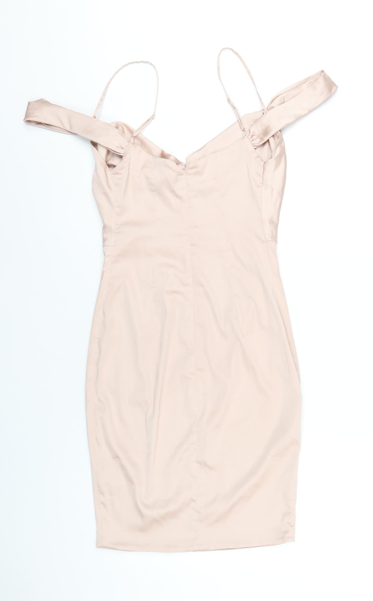 Oh Polly Womens Pink Polyester Mini Size 10 Cowl Neck Zip