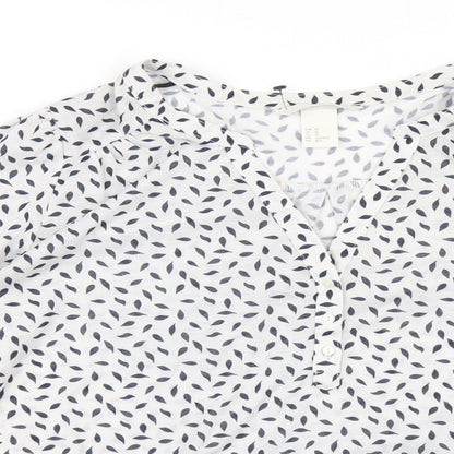 Womens UK Size XS H&M White Basic T-Shirt
