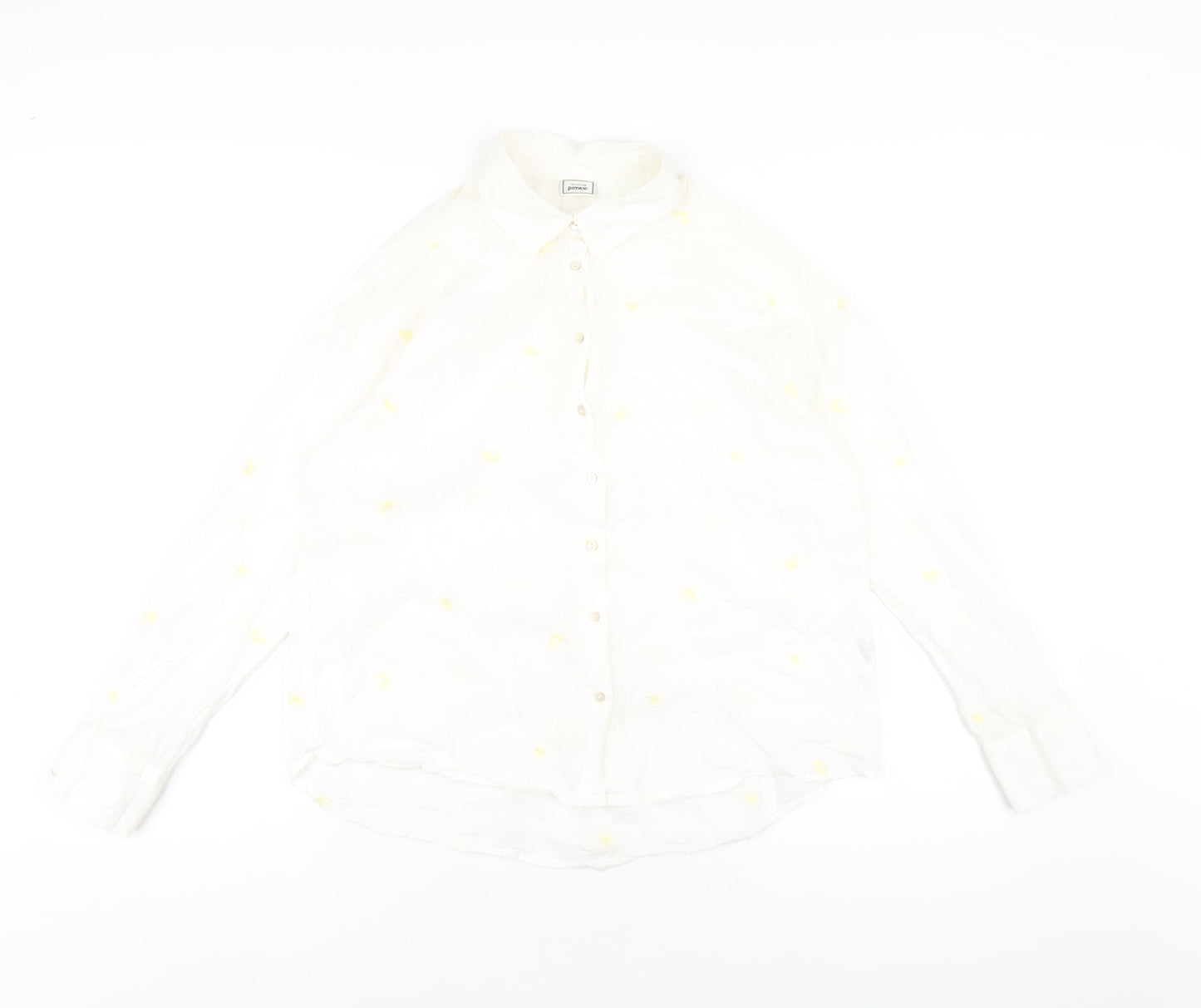 Womens UK Size 12 Pimkie White Basic Button-Up