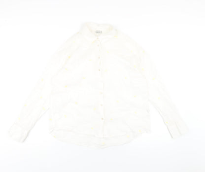 Womens UK Size 12 Pimkie White Basic Button-Up