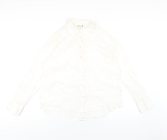 Womens UK Size 12 Pimkie White Basic Button-Up