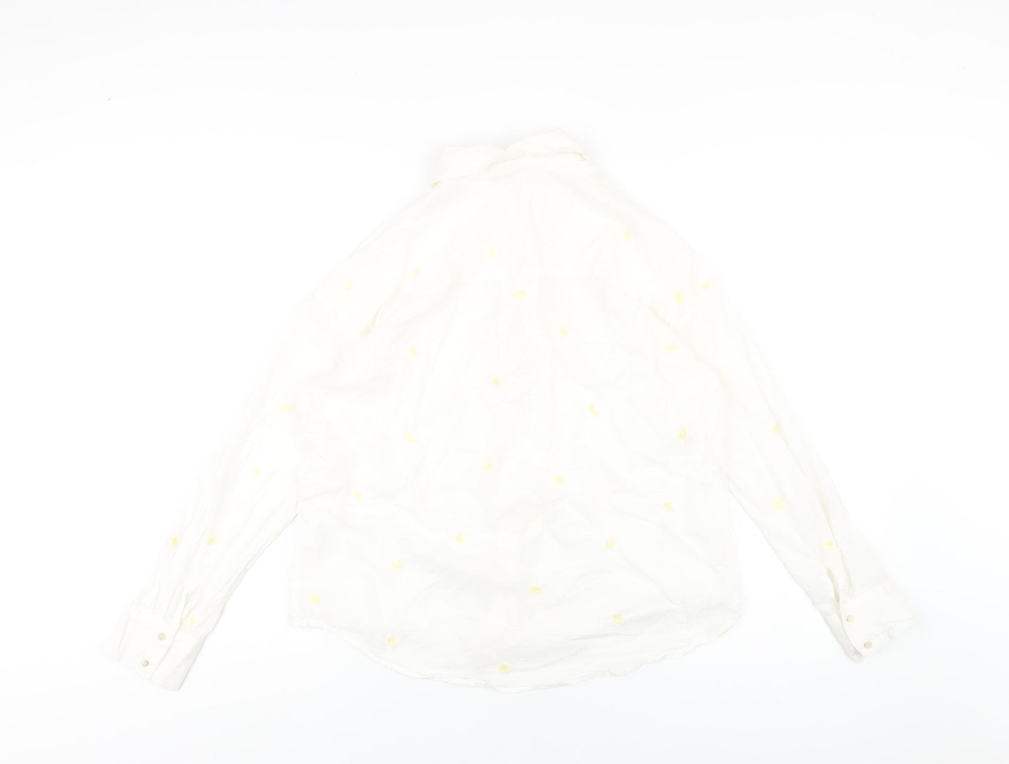 Womens UK Size 12 Pimkie White Basic Button-Up